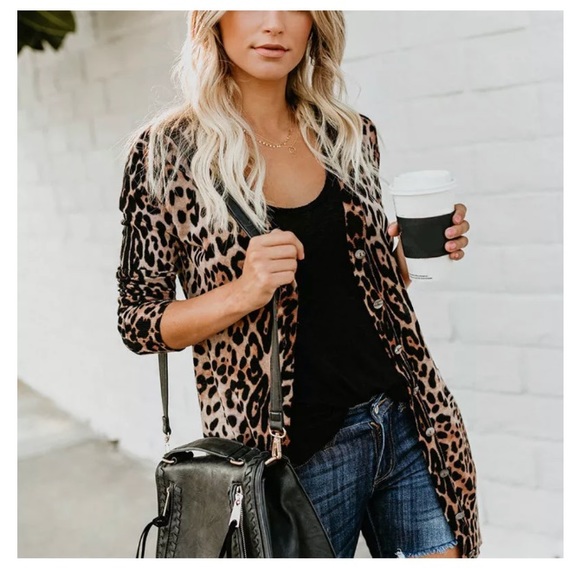 Trendy Animal Print Jacket New With Tags Beige - Picture 3 of 6